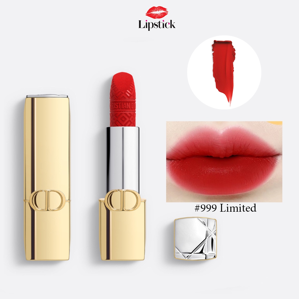 Son Rouge Lipstick Golden Case Limited Edition 999 Velvet Finish Màu Đỏ Tươi
