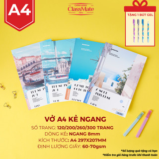   GIẢM 5K  Vở A4 Kẻ Ngang 200  260  300 Trang 70gsm Vở Giáo Án A4 Khổ To Giấy Dày Không Lem Dùng Ghi Bài Môn Học Chính 