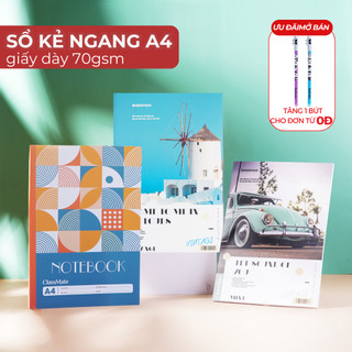  Vở Kẻ Ngang A4 70GSM Sổ Giáo Án A4 Giấy Dày Mịn Chống Lóa Mắt Bìa In Hình Cán Vân Chống Thấm Nước 