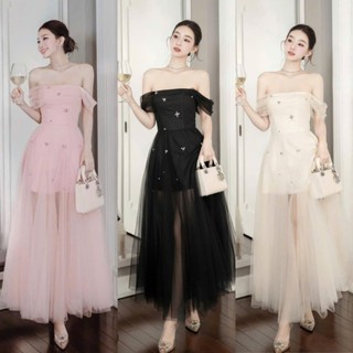 D854 (TÁO ĐỎ BIGSIZE 55-90KG) ĐẦM BIGSIZE ĐẦM DỰ TIỆC TRỄ VAI PHỐI LƯỚI