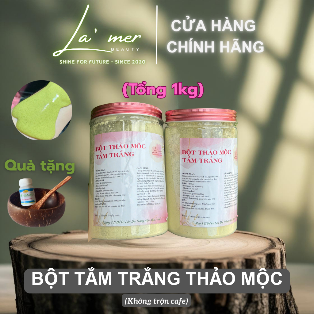 [Tặng gáo thìa+B1] 1kg Bột Tắm Trắng Thảo Mộc Sữa Non (Bột mịn ko cafe)Dưỡng Trắng, Tẩy Da Chết, Dưỡ