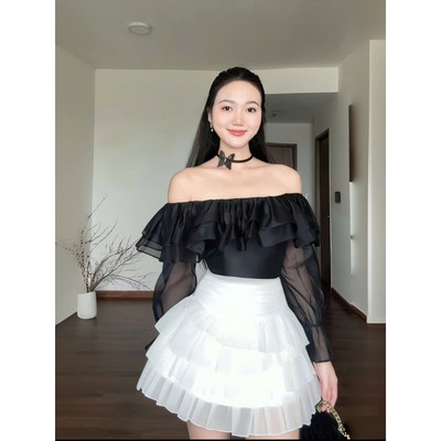 Esther Skirt Wonderhouse Chân váy xếp ly bèo chất vải dày dặn dự tiệc , dạo phố sang trọng