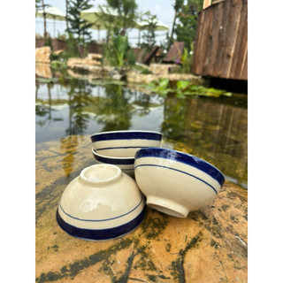  😘3 Bát Cơm Lớn Gốm Sành🌿😋Mẫu Chỉ Xanh Xưa 12*5.5cm. Mẫu Chén Lớn Cái Hàng Trung Cấp 