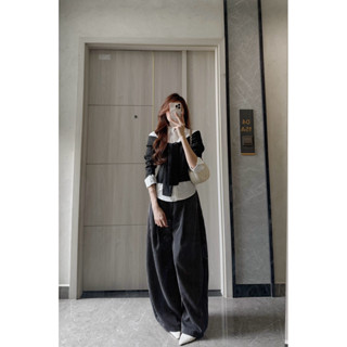    BẢN DÀI TAY   Áo cadigan DÀI TAY phối KHĂN CỔ thun mặc 2 kiểu Samhyewear 