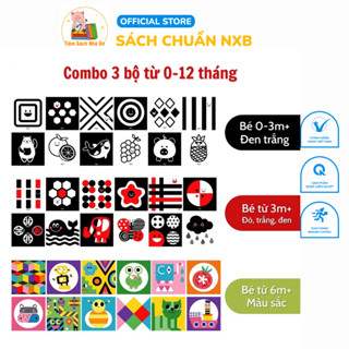 Thẻ Kích Thích Thị Giác Cho Bé - Bộ 3 Quyển Gấp Gọn Cho Trẻ Từ 0-3 Tuổi  Hỗ Trợ Phát Triển Mắt Và Não Bộ