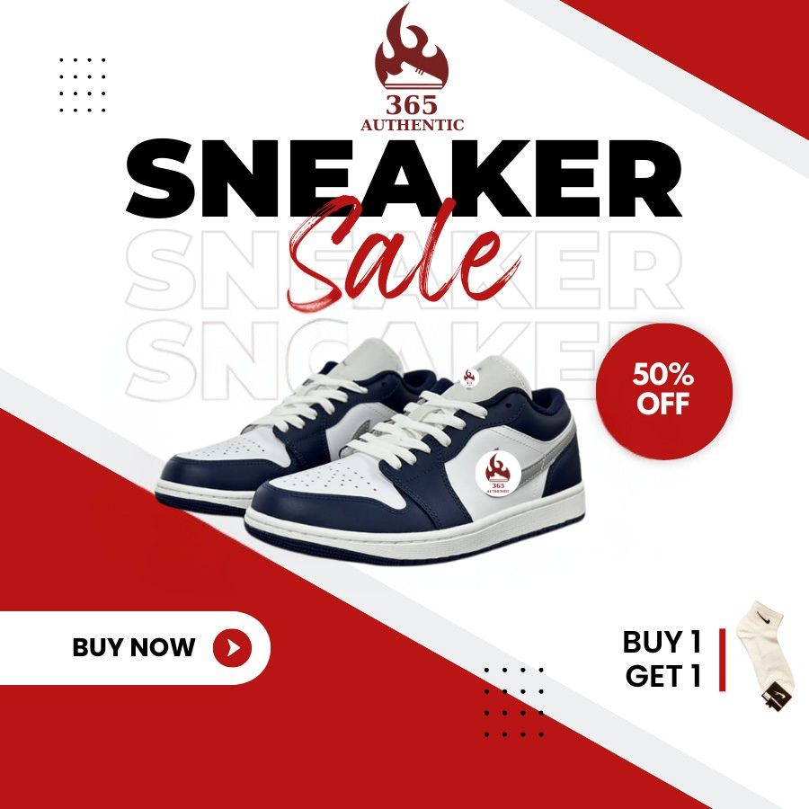 Giày JD1 Midnight Navy, Giày JD Navy Vệt Xám Phong Cách Phối Đồ Đi Học Đi Chơi Siêu Đẹp Hot Trend