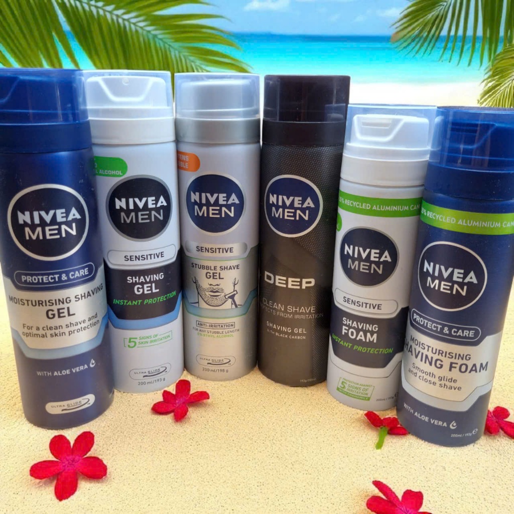 Bọt / gel cạo râu và dưỡng da sau cạo râu Nivea Men Shave Gel and Foam , NIVEA MEN After Shave Balsa