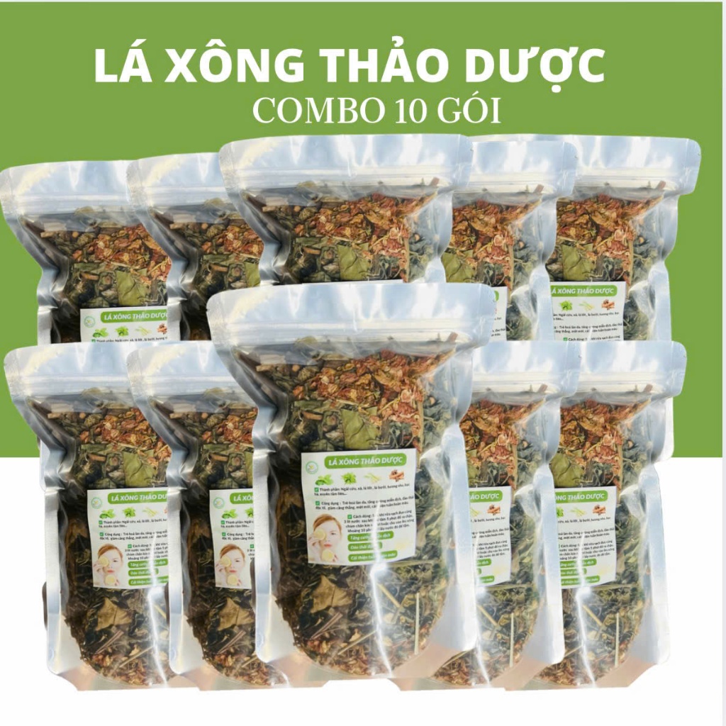 COMBO 10 GÓI LÁ XÔNG THẢO DƯỢC - LÁ XÔNG GIẢI CẢM, PHỤC HỒI CƠ THỂ, TĂNG SỨC ĐỀ KHÁNGFREE SHIP .