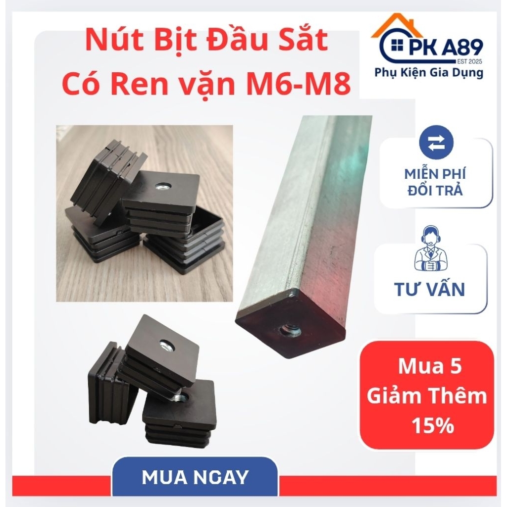[Combo 20 cái] Nút Chụp  Nhựa Có Ren Tăng Chỉnh, Ren trong M8[30x30], M8[40x40], M8[20x40], M10[30x6
