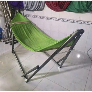 Bộ võng xếp thép sơn tĩnh điện chân tròn dành cho người lớn, có kèm túi đựng