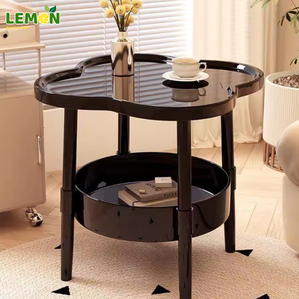 Bàn Trà Trang Trí Phòng Khách Hình Cỏ 4 Lá LEMON, Bàn Đầu Giường phòng ngủ, Kệ Bàn bằng nhựa,nhỏ gọn