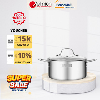  Nồi inox cao cấp nguyên khối Elmich Trimax  EL-2531 size 16,18,20,22,24cm - PeaceMall 