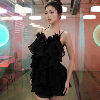 Đầm voan nhiều tầng viền dải hoa KYOTO DRESS - Tipblu