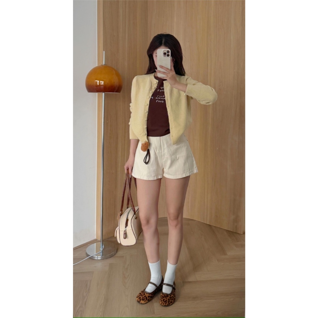 ÁO CARDIGAN LEN LÔNG THỎ MỊN CỔ TRÒN PHÓI CÚC BỌC STYLE ULZZANG HÀN QUỐC - DÀNH CHO NỮ | BigBuy360 - bigbuy360.vn
