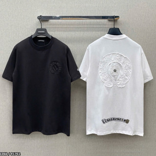  Áo phông nam nữ Premium Cotton PB thêu nổi vải dải logo hình chữ thập hai mặt dày dặn boy phố 