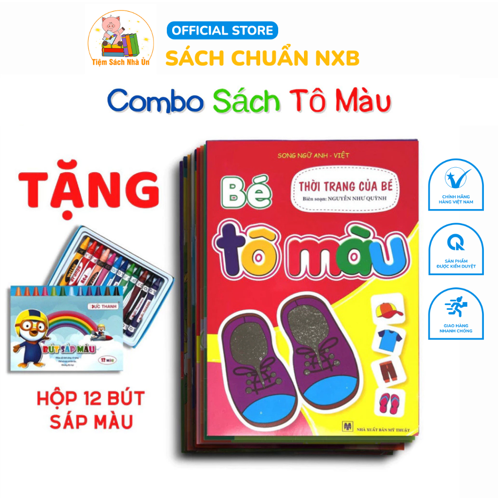 Sách - Bé Tô Màu (Bộ 10 Cuốn Dành Cho Trẻ 3-6 Tuổi Song Ngữ Việt Anh)