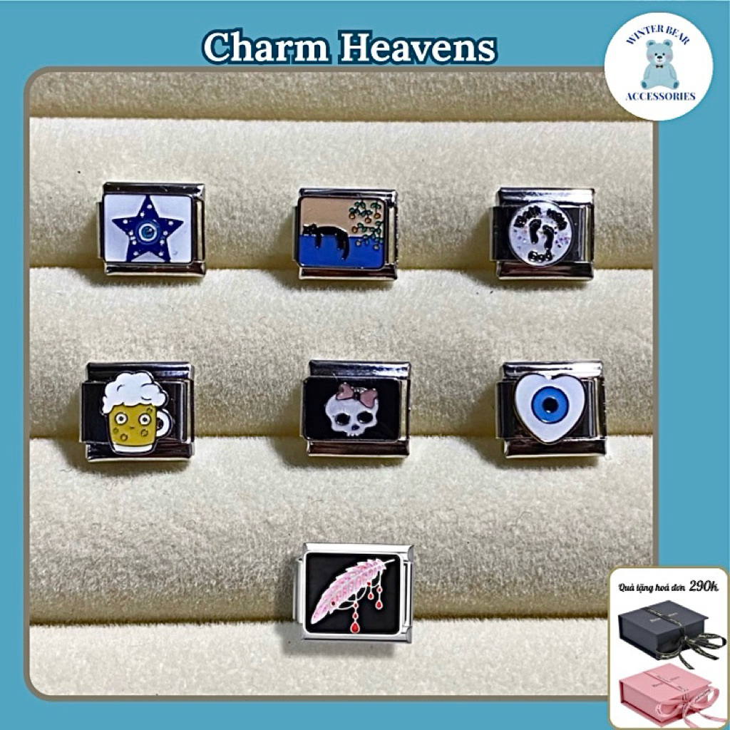Vòng tay ITALIAN CHARM (MẪU CHARM HEAVEN ) - Hàng có sẵn - DIY 9mm Thép Không Gỉ