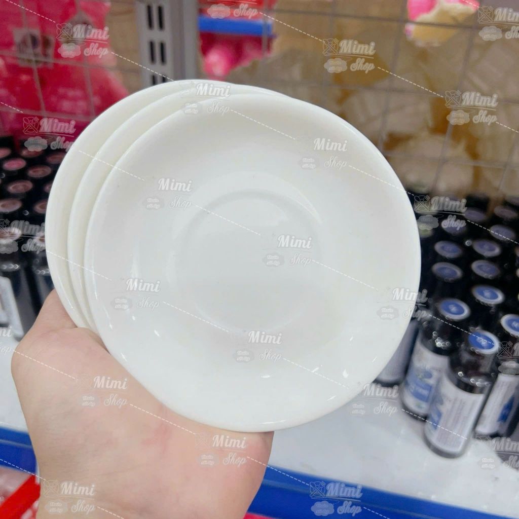 Đĩa sứ trắng trơn đựng xôi - thạch - trầu bánh bao, đĩa sứ trắng nhỏ, đĩa tròn trắng đựng nến