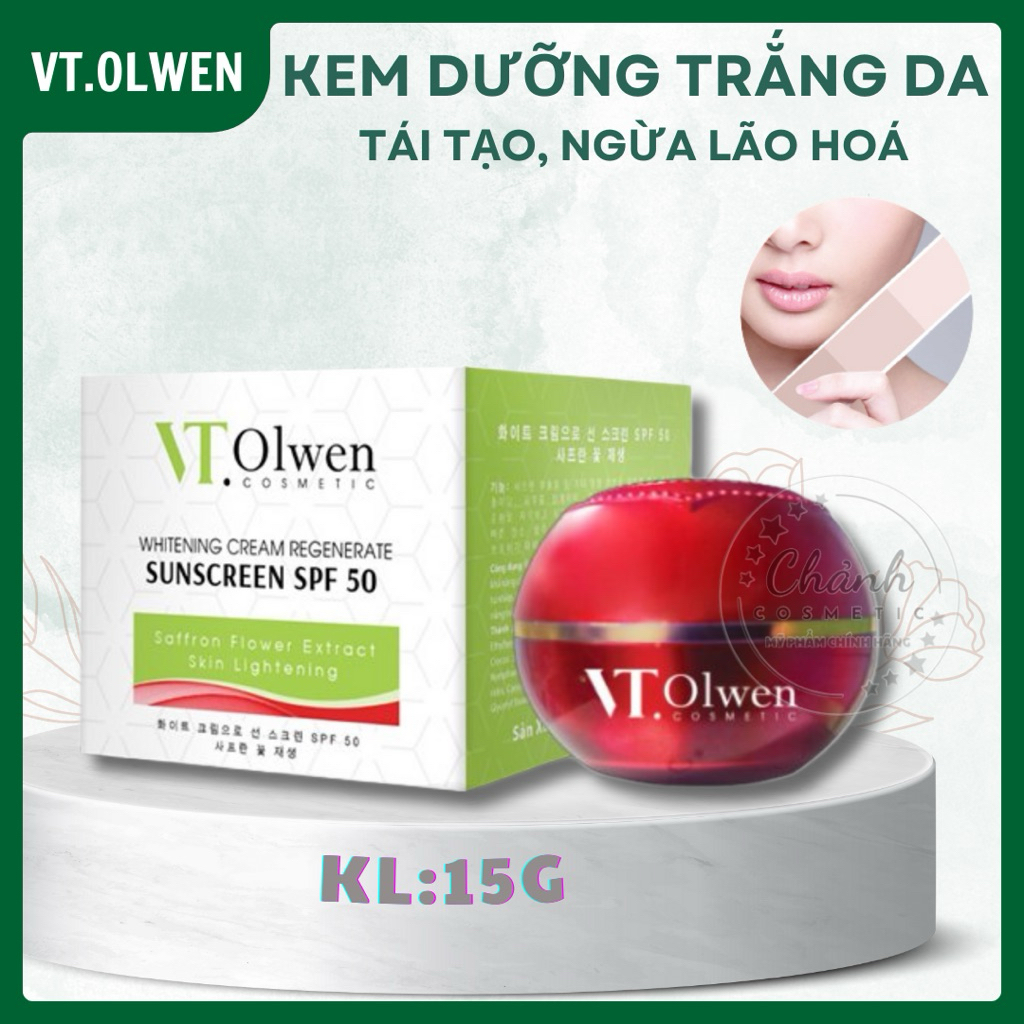 Kem VT.Olwen Dưỡng Trắng Da, Tái Tạo, Ngừa Lão Hoá, Dưỡng Ẩm, Chống Nắng Chiết Xuất Hoa Nghệ Tây 35g