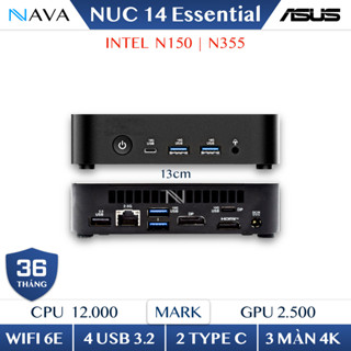 Mini PC ASUS NUC 14 Essential Intel N150 N355 N97, Tiết Kiệm Điện, Wifi 6E, 3 Màn 4K, Bảo Hành 3 Năm