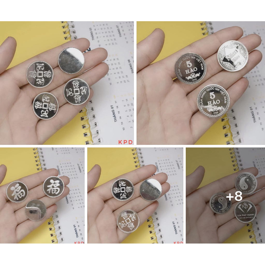 đồng xu cạo gió đánh cảm BẠC NGUYÊN CHẤT 99 cao cấp