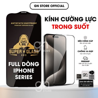 Kính cường lực cho iPhone 17 Promax 16/15/14/13/12/11 Promax/Plus/Mini/Xs/Xr full màn bảo vệ màn hình - GN STORE