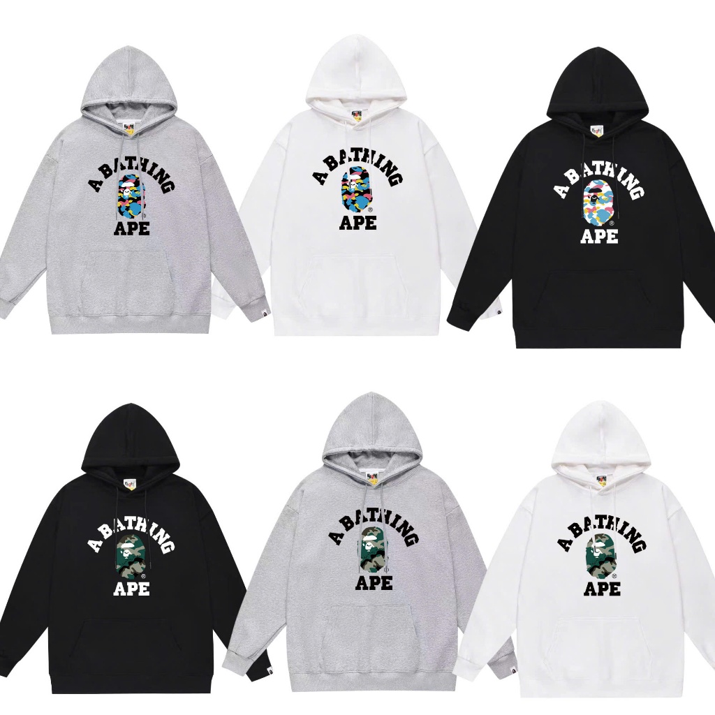 Áo Hoodie BAPE® A Bathing Ape Logo Đường Phố - Áo Hoodie Nam Nữ Unisex Form Rộng