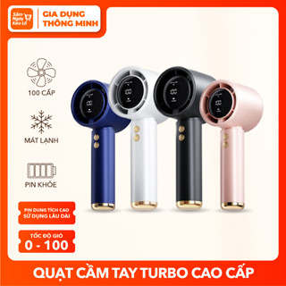 Quạt mini cầm tay siêu mạnh có màn hình led - Quạt turbo phản lực dung lượng lớn siêu khỏe