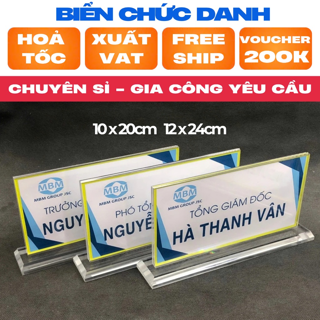 (Chuyên sỉ và cho thuê)Biển Chức Danh Mica - Biển Chức Danh Để Bàn Giá Rẻ - Bảng Chức Danh Đại Biểu