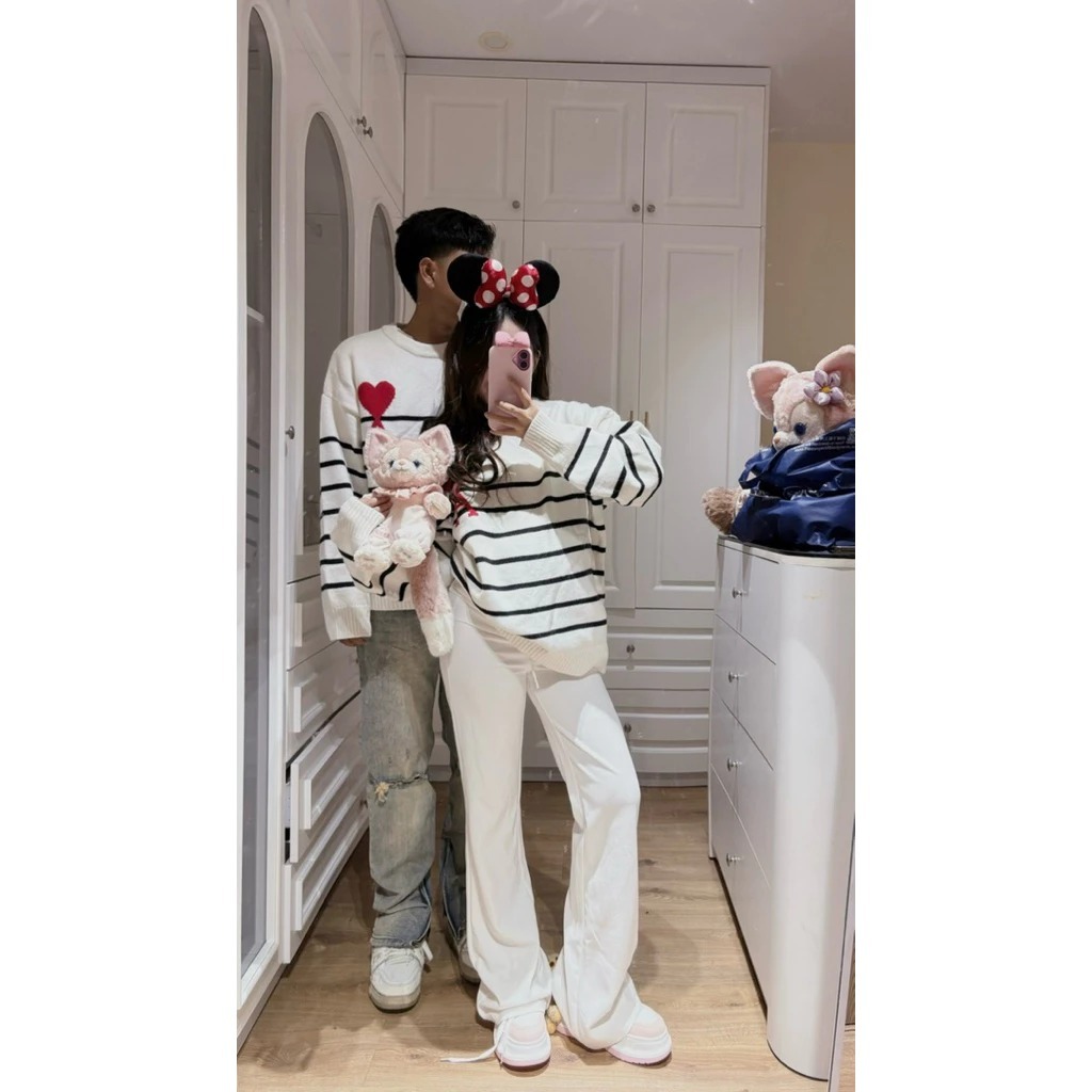 Áo Len Nữ Sọc Ngang Thêu Hình Trái Tim Dễ Thương – Áo Len Dệt Kim Form Rộng Ulzzang Hàn Quốc TH16 | BigBuy360 - bigbuy360.vn