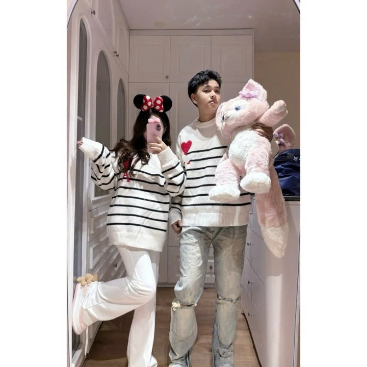 Áo Len Nữ Sọc Ngang Thêu Hình Trái Tim Dễ Thương – Áo Len Dệt Kim Form Rộng Ulzzang Hàn Quốc TH16 | BigBuy360 - bigbuy360.vn