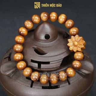  Vòng tay gỗ Bách xanh mix charm Hoa sen 8mm 10mm – Vòng phong thủy bình an may mắn | Thiên Mộc Bảo 
