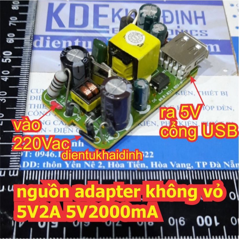 Nguồn Adapter mạch 5V 2A không vỏ kde1626
