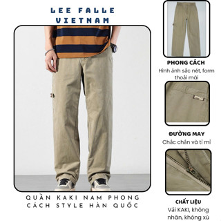  Quần Kaki Nam Lee FALLE Ống Suông Túi Hộp Cao Cấp | Form Rộng Thời Trang Chất Vải Kaki Dày Dặn Thoáng Mát Dễ Phối Đồ 