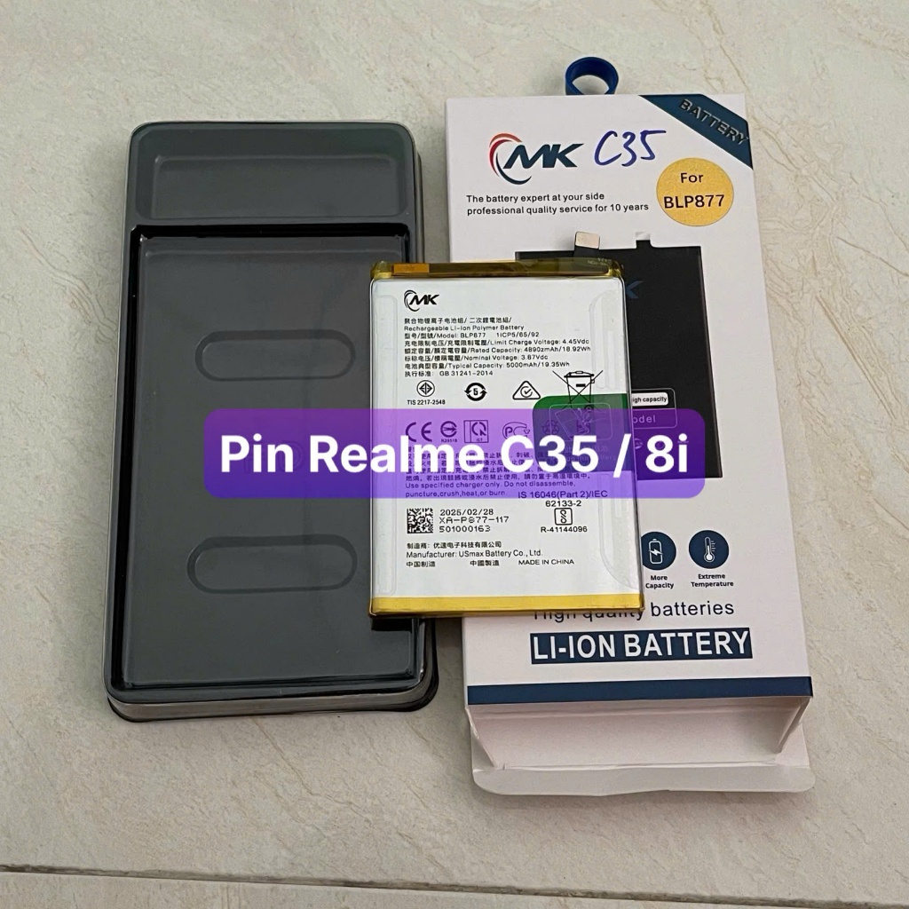 pin Realme C35 / Realme 8i / model BLP877 dùng chung