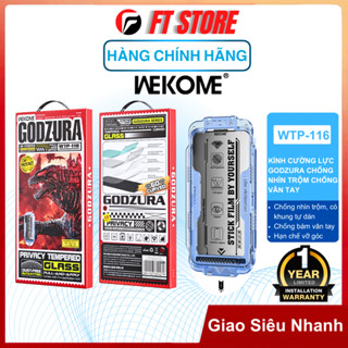  Kính cường lực chống nhìn trộm Godzura WTP-116  có Khung Tự Dán Chống bám vân tay cao cấp 