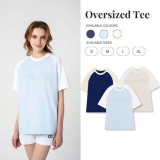 Áo Phông ECOCHIC EMBOSSED WORD RAGLAN TEE Local Brand Chính Hãng Unisex Form Rộng Oversize Premium Cotton 100% B022