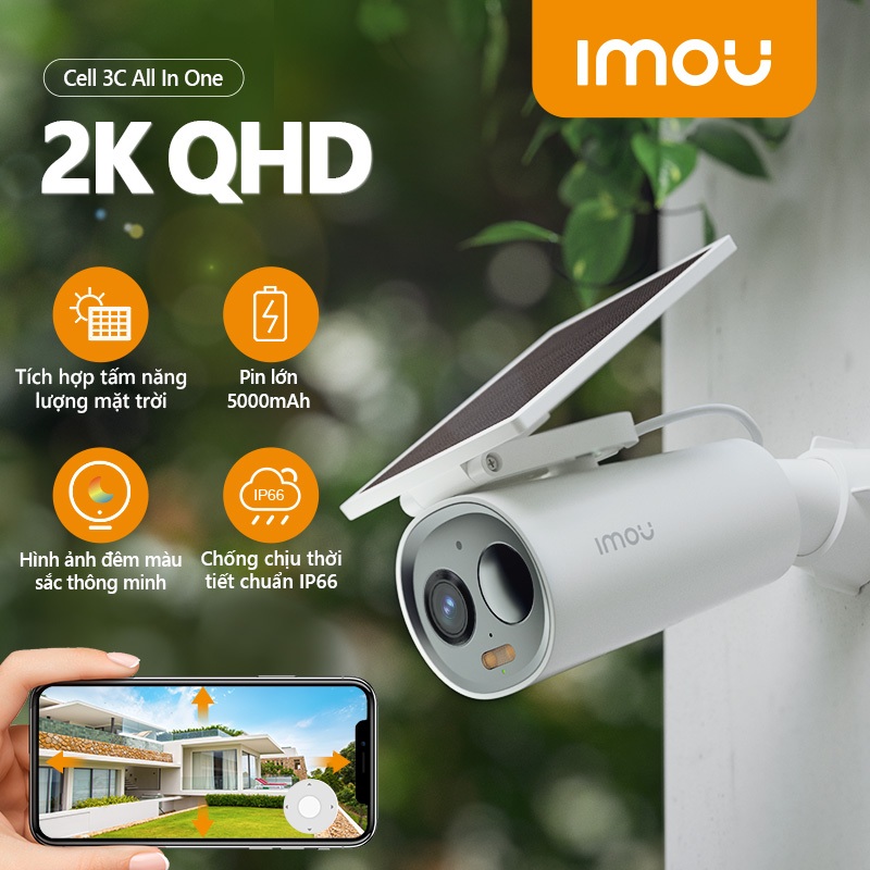 Camera Imou Wifi dùng Pin Cell 3C All in one  I 3MP I 5000mah I Đàm thoại 2 chiều I Đêm có màu | BigBuy360 - bigbuy360.vn