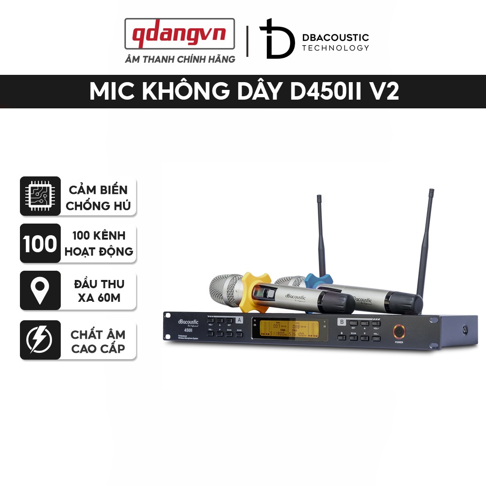 Mic không dây DBAcoustic DB450II V2 | 5 chế độ ECHO | Chống hú | phạm vi 60m