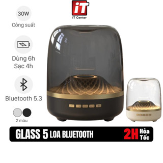 Loa bluetooth Glass 5 bass siêu mạnh - Âm thanh vòm,Led RGB, không dây, công suất 30W, kết nối TWS