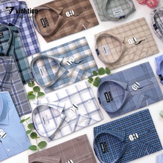 Áo Sơ Mi Nam Ngắn Tay Caro Vải Bamboo Vạt Ngang Form Regular Vĩnh Tiến 376 - Nhiều Màu