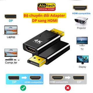 Bộ chuyển đổi Adapter DP sang HDMI Mới thời Trang 4K 1080P DisplayPort sang HDTV Laptop PC TV PS5