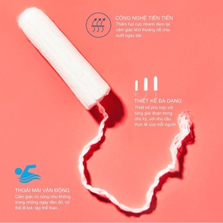 Hộp 16 miếng Băng vệ sinh dạng ống BELLA TAMPO chất liệu cotton, dễ sử dụng,  không gây dị ứng