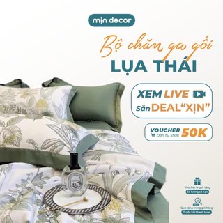  Bộ Chăn Ga Gối Lụa Thái Mịn Decor Bo Chun 10cm 20cm Sang Trọng Hiện Đại 