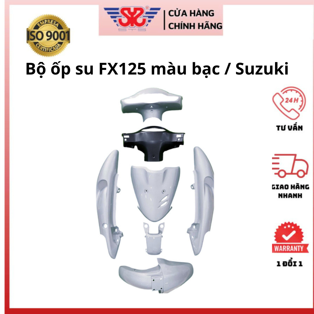 Dàn áo FX125 | Áo su FX 125 bạc chính hãng Suzuki Malaysia 94400