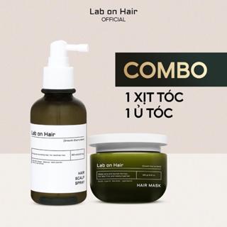 Combo Xịt mọc tóc+ Kem Ủ Tóc  Lab on Hair dưỡng tóc 160ml+250ml hỗ trợ cải thiện tình trạng gẫy rụng