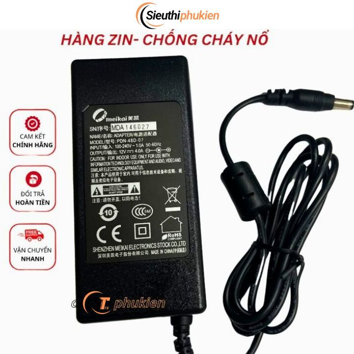 Sạc nguồn màn hình AOC 12v 4a xịn, Adpater nguồn màn hình AOC 22inch 24inch 27inch