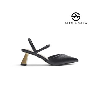  LT113 - Giày cao gót Slingback nữ Alex & Sara mũi nhọn gót cách điệu thiết kế thanh lịch 