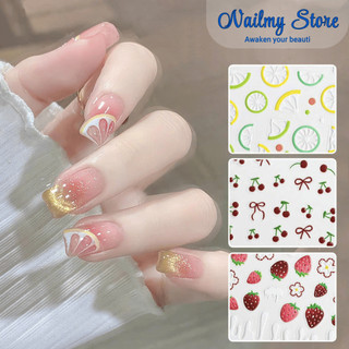  Sticker dán móng sticker nơ nổi 5D lemon miếng dán móng tay MO270-272 Hoa quả 