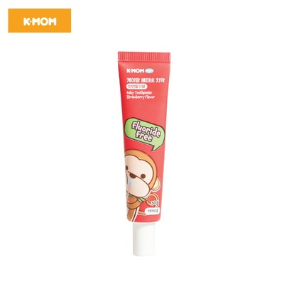 Kem đánh răng trẻ em không flouride K-Mom 30g cho bé 6-36 tháng an toàn khi nuốt